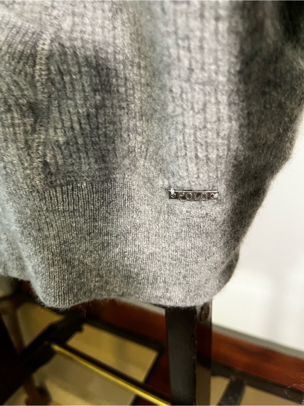 Polo Ralph Lauren 100% Cashmere Zip Hoodie Sweater Gray Women’s - Picture 5 of 7